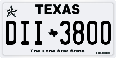 TX license plate DII3800