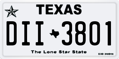 TX license plate DII3801