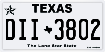 TX license plate DII3802
