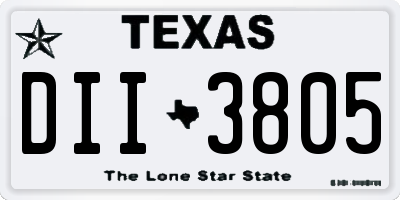 TX license plate DII3805