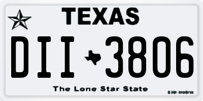 TX license plate DII3806