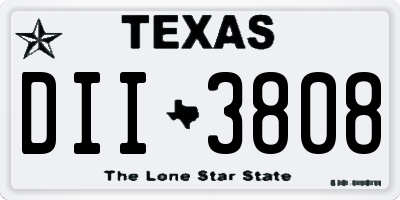 TX license plate DII3808