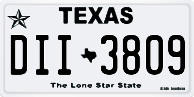 TX license plate DII3809