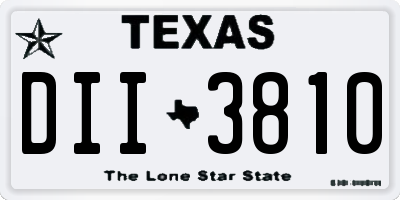 TX license plate DII3810