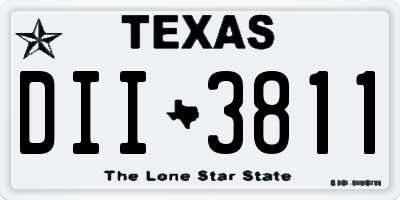 TX license plate DII3811