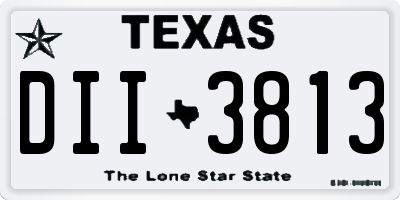 TX license plate DII3813