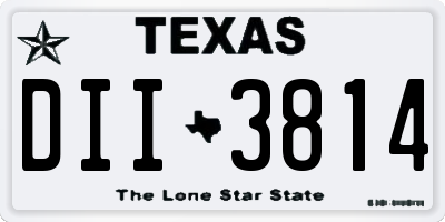 TX license plate DII3814