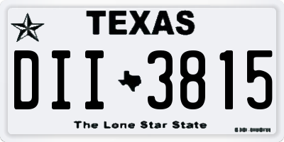 TX license plate DII3815