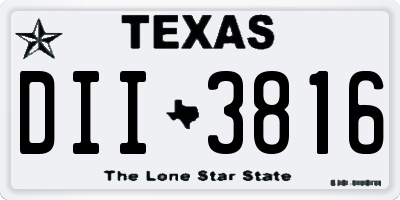 TX license plate DII3816