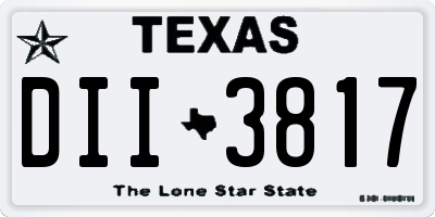 TX license plate DII3817