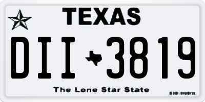 TX license plate DII3819