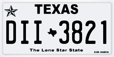 TX license plate DII3821