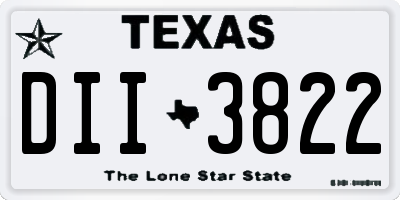 TX license plate DII3822