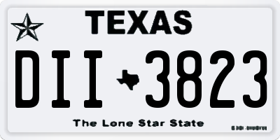 TX license plate DII3823