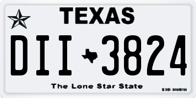 TX license plate DII3824