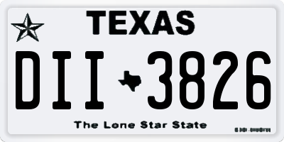 TX license plate DII3826