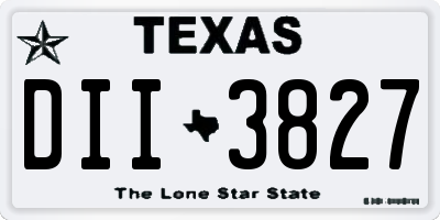 TX license plate DII3827