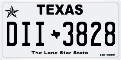 TX license plate DII3828