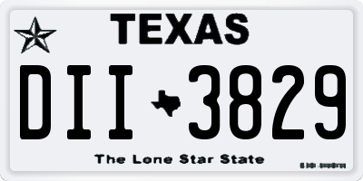 TX license plate DII3829