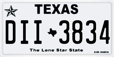 TX license plate DII3834