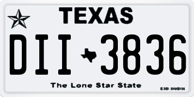 TX license plate DII3836