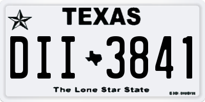 TX license plate DII3841