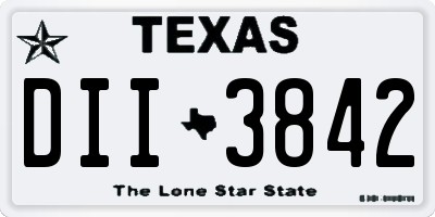 TX license plate DII3842