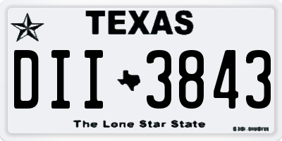 TX license plate DII3843