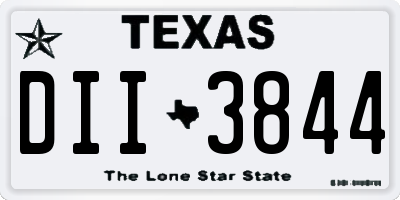 TX license plate DII3844