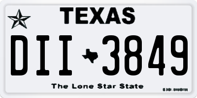 TX license plate DII3849