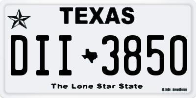 TX license plate DII3850