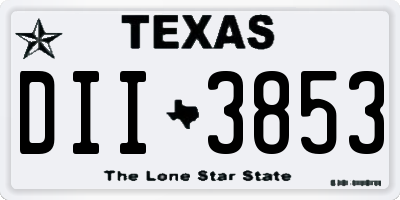 TX license plate DII3853