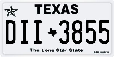 TX license plate DII3855