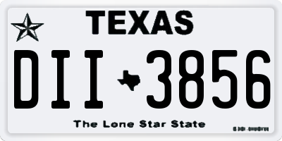 TX license plate DII3856