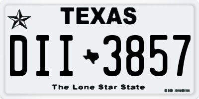 TX license plate DII3857