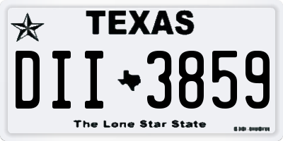 TX license plate DII3859