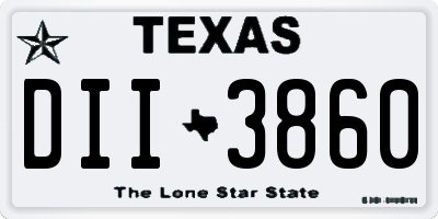 TX license plate DII3860