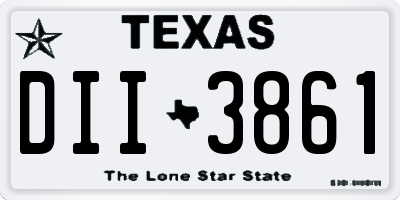 TX license plate DII3861