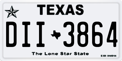 TX license plate DII3864