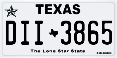TX license plate DII3865