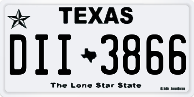 TX license plate DII3866