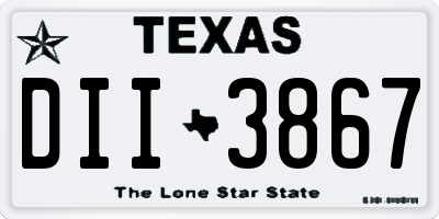 TX license plate DII3867