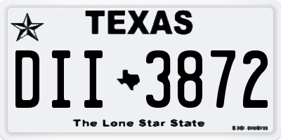 TX license plate DII3872