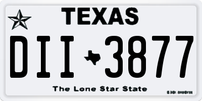 TX license plate DII3877