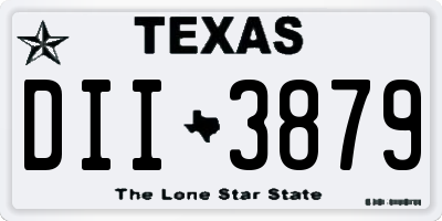 TX license plate DII3879