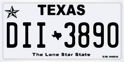 TX license plate DII3890