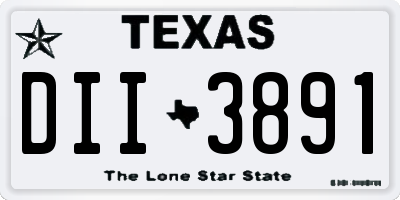 TX license plate DII3891