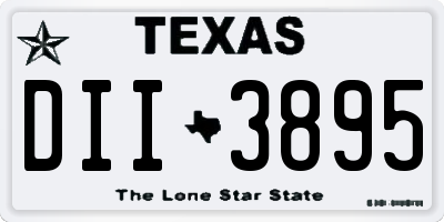 TX license plate DII3895