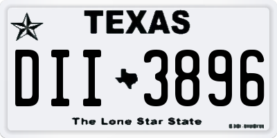 TX license plate DII3896