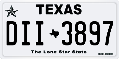 TX license plate DII3897